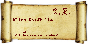 Kling Rozália névjegykártya
