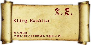 Kling Rozália névjegykártya